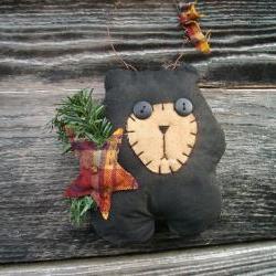 Whimsical Primitive Bear Doll - Shelf Sitter, Tuck, Door Greeter, or Wall Hanging