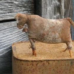 PDF E-Pattern Primitive Cow Doll - Shelf Sitter or Tuck - For your Hutch, Cupboard or Mantel